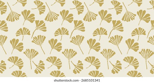 Seamless pattern with leaves and wheat ears for nature wallpaper and decoration