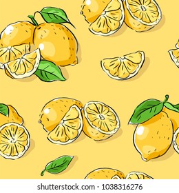 Seamless pattern with lemon