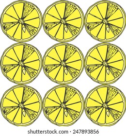 Seamless pattern with lemon