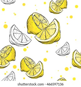 Seamless pattern with lemon.