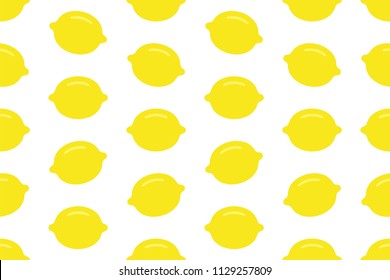 Seamless pattern with Lemon. flat style. isolated on white background