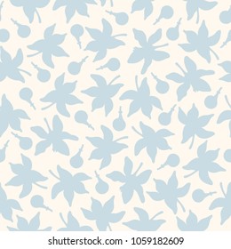 Seamless pattern with lemon flowers. Vector hand drawn graphic illustration.