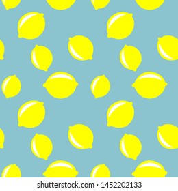 Seamless pattern with lemon fruits