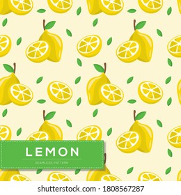 Seamless pattern with lemon fruits