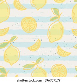 seamless pattern with lemon fruits