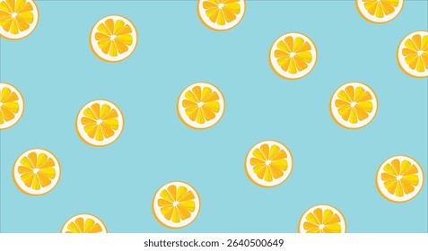 seamless pattern with lemon fruits slices - vector illustration