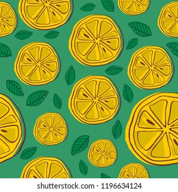 seamless pattern of lemon illustration