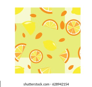 Seamless pattern with lemon, lime