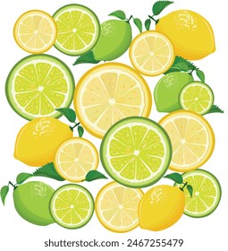 Seamless pattern with lemon and lime vector