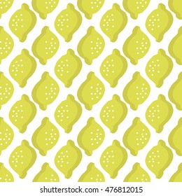 Seamless pattern of lemon on a white background. It can be used for wrapping paper, greeting cards, fabric, children's clothes.