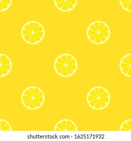 Seamless pattern with lemon on yellow background