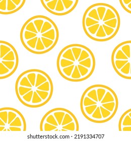 Seamless pattern with lemon slices