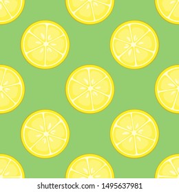 Seamless pattern with lemon slices for fabric, wallpaper, tableclothes, web design.