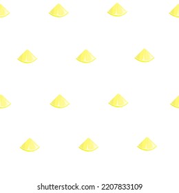 Seamless pattern of lemon slices. Flat style. Repeating decor for background. Pattern for you design wrapping paper, fabric, wallpaper, poster, banner. Vector stock illustration. Isolated on white