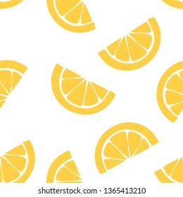 Seamless pattern with lemon slices. Graphic print.