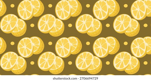 seamless pattern with lemon slices illustration