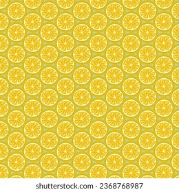 seamless pattern of lemon slices. Vector graphics. print on clothes, wrapping paper, wallpaper.