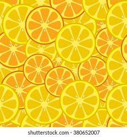Seamless pattern of lemon slices.seamless background