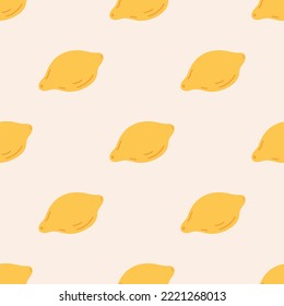 Seamless Pattern with Lemon. Thanksgiving Day collection. Flat vector illustration.