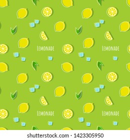 seamless pattern with lemonade ingredients