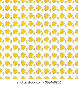 Seamless pattern with lemonade in pitcher and glass of cocktail. Vector illustration on a white background 