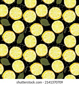 seamless pattern lemonade lemonade and sparkling water on a black background. vector illustration isolated on black background
