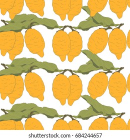 Seamless Pattern with lemon.Fruit Design Pattern.