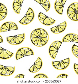Seamless pattern of  lemons 