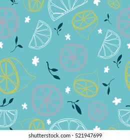 Seamless pattern with lemons