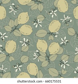 Seamless pattern with lemons.