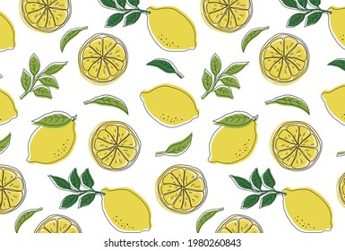 seamless pattern with lemons for banners, cards, flyers, social media wallpapers, etc.