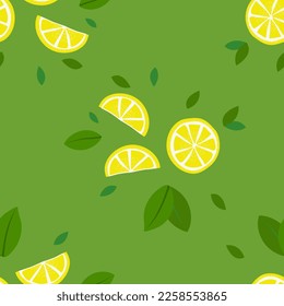 Seamless pattern with lemons. Bright summer design for textile, wrapping paper and other. Vector illustration