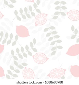 Seamless pattern with lemons. Citrus background.