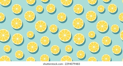 Seamless pattern with lemons. Citrus background. Vector illustration.