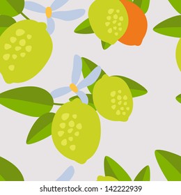 Seamless pattern with lemons. Decorative composition.
