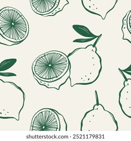 Seamless pattern with lemons. Fruit repeated background for fabric or wallpaper.