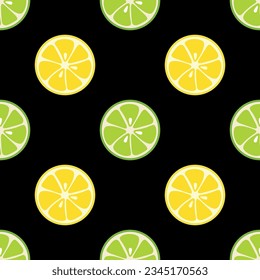 Seamless pattern with lemons and limes, eps 10 format