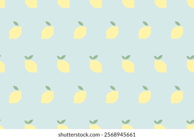 Seamless pattern with lemons on blue background. Retro lemon fruit background. Vintage fresh summer beverage wallpaper print. Ready print for textile, backgrounds, phone cases, covers, prints