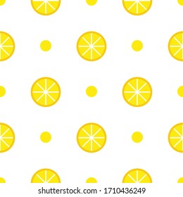 Seamless pattern with lemons on white background, vector illustration eps10