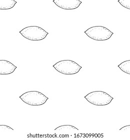 Seamless pattern of lemons, vector illustration, hand drawing