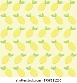 seamless pattern with lemons, yellow background