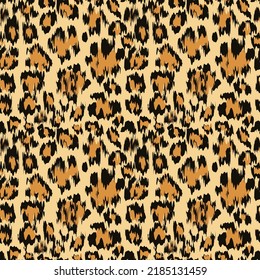 Seamless pattern with leopard pattern, animal fur, Leopard spotted skin texture. Vector illustration.