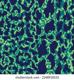seamless pattern leopard in green background