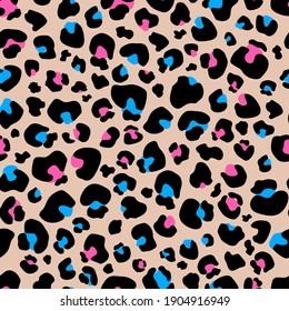 Seamless pattern Leopard print . Leopard background vector illustration	