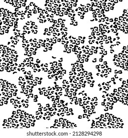 Seamless pattern. Leopard Print. Black and white drawing. Suitable for printing.