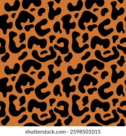 Seamless pattern. Leopard print. Fur of a predatory animal. Background design. Repeating print for fabric, wrapping paper, textile, wallpaper