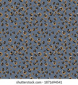 seamless pattern with leopard print on blue background for printing onto fabric, wrapping paper, wallpaper