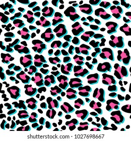 Seamless pattern with  leopard skin