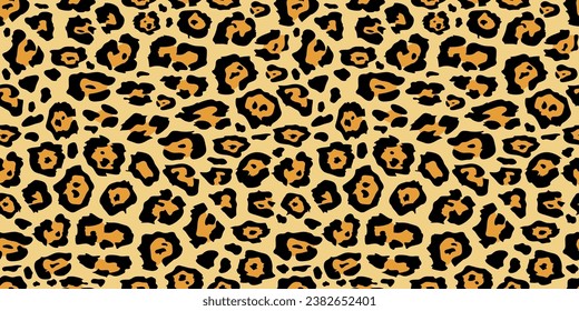 Seamless pattern with leopard skin. Abstract exotic endless background for fabric and fashionable textile print. Texture of trendy wild fur . 