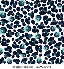 Seamless pattern with leopard skin blots. Vector
